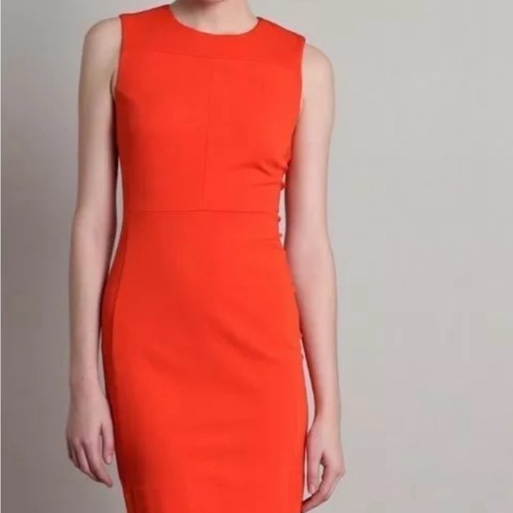 Diane Von Furstenberg Orange Sheath Midi Dress Size 10